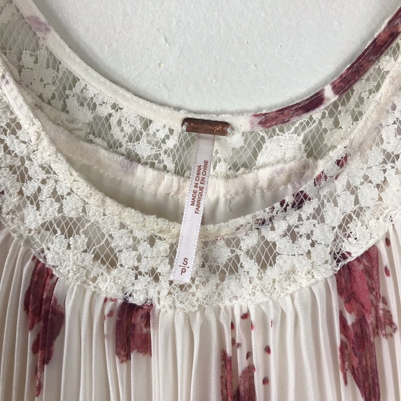 Free People Floral Pleated Mini Trapeze Dress - Picture 6 of 7